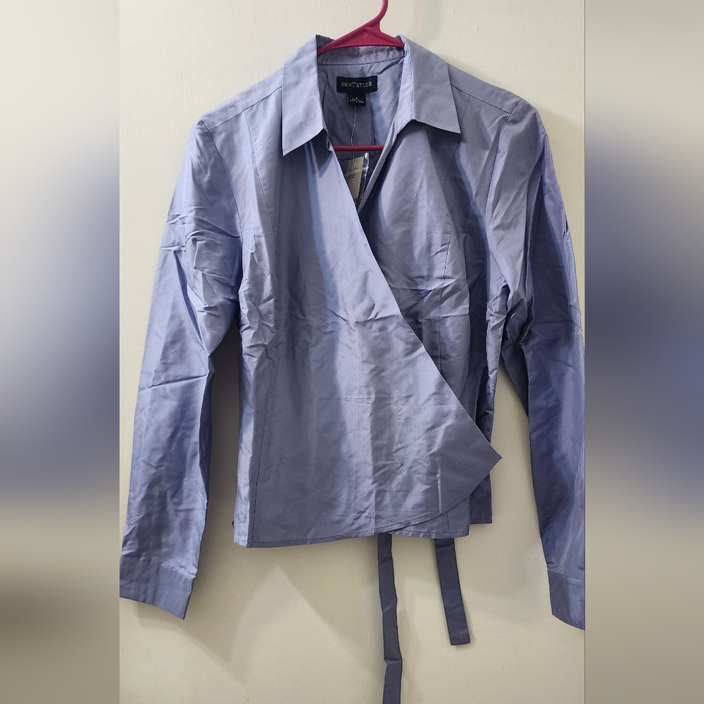 Ann Taylor Lavender Wrap Blouse